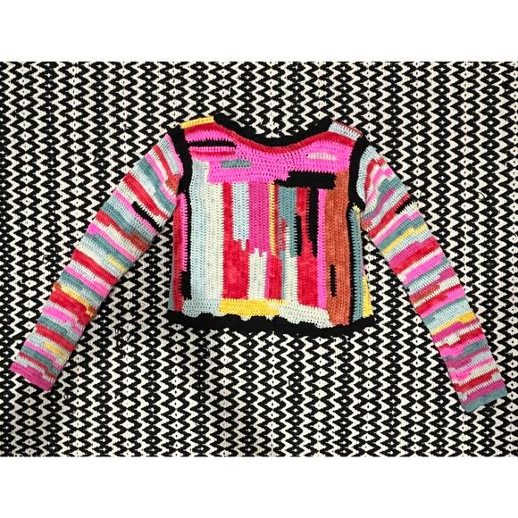 Tach Clothing Capella Crochet Top 100% Merino Wool Small NWT - Picture 5 of 7